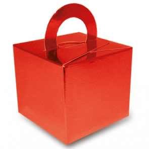 Red Metallic Balloon Weight Favour Boxes - Pack of 10