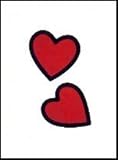 2 Hearts: (Full Size) Temporaray Tattoo