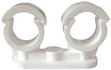fiXte 5x Double Pipe Clips White 15mm Pipes Quick Lock Snap Tight Stand-off view 3