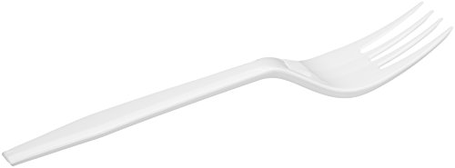 Amazon Basics Plastic Cutlery Fork, Light Weight, White, 1000 Forks