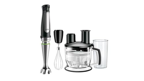 Braun Household Braun Mixeur Plongeant (1000 W Avec Technologie Activeblade) Noir/Acier Inoxydable 3 Accessoires Inclus Noir