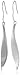 Amazon Collection Sterling Silver Elongated Wave Earrings