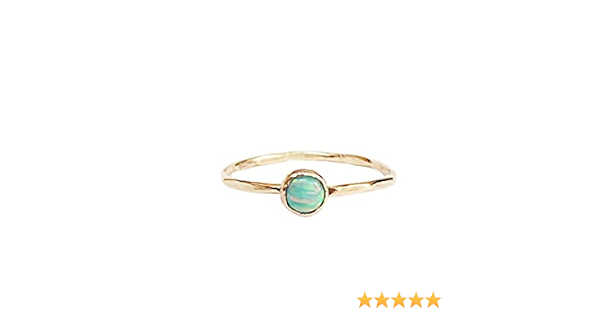 Amazon.com: Thin Opal Stackable Ring 