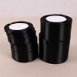 (25 YARDS) SATIN RIBBON roll craft xmas presents wedding party holiday gift wrap hair bows sewing (2", Black)