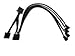 ModTek 4-Pin Molex to 4 x 3-Pin Fan Connector Cable (Power 4 Fans from 1 Molex Connection!) (4 Pin Molex + Male SATA Connector)