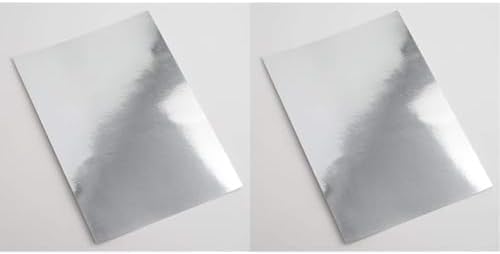 Italian Options 250GSM Mirror Card Craft Paper 10 Sheets, A4 Size, Silver (Pack of 2)