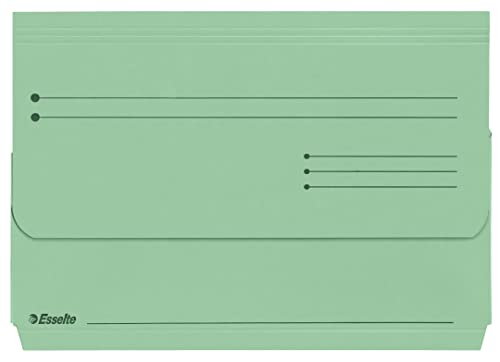 Esselte A4+ Document Wallets, Pack of 25, 200 Sheet Capacity, Expandable Files, Eco Friendly Folders Made with 100% Recycled Card, 100% Recyclable, Large Size Paperwork Organiser, Pastel Green, 15844