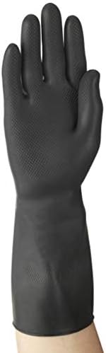 Ansell AlphaTec 87-118 Chemical Resistant Latex Gloves Size S Black Heavy Duty view 3