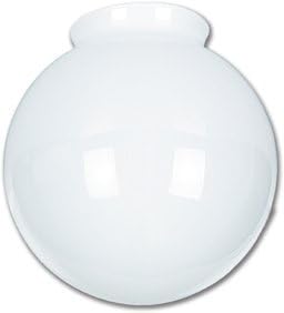 8" White Glass Globe 4" Fitter - 4/Pk