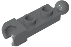 BrickBuddy Gobricks GDS-904 Plate Special 1 x 2 with 5.9mm End Cup and Towball 50PCS Compatible with Lego Toy 14419 DIY Parts and MOC Components for Major Brick Brands Color:Dark Bluish Gray 199