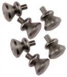 Dollhouse Miniature Set of 6 Satin Nickel Finish Round Door Knobs