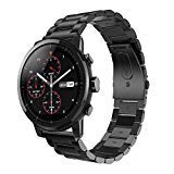 HATALKIN Band Compatible with Galaxy Watch 46mm, Metal Replacement Wristband Accessories Strap Compatible with Galaxy Watch 46mm, Black