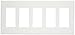 Leviton 5-Gang Decora Plus Screwless Snap-On Wallplate, 80321-SW, White