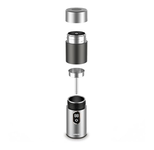 Lepresso MokaRise Electric Portable Mocha Maker, 130-150mL Moka Machine, Digital Interface, Dual AC/DC Power Mokka Maker, Mocha Pot, Suitable for Daily use at Home or for Camping