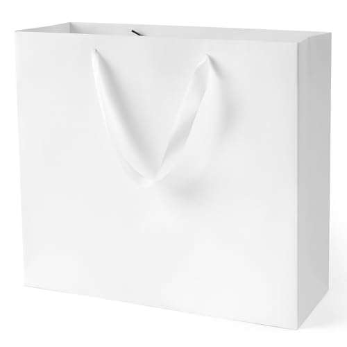 MOXARYSU White Gift Bags With Handles: 12.5x4.5x11 Inch 6pcs Large Paper Gags Bulk For Birthday Wedding Party Shopping