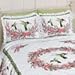 Collections Etc Beautiful Hummingbirds and Floral Wreath Ruffled Pillow Sham