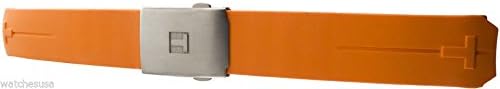 Authentic Tissot T-Touch Orange Rubber Bracelet Strap Watch Band Silver Buckle Z252/Z253 20mm