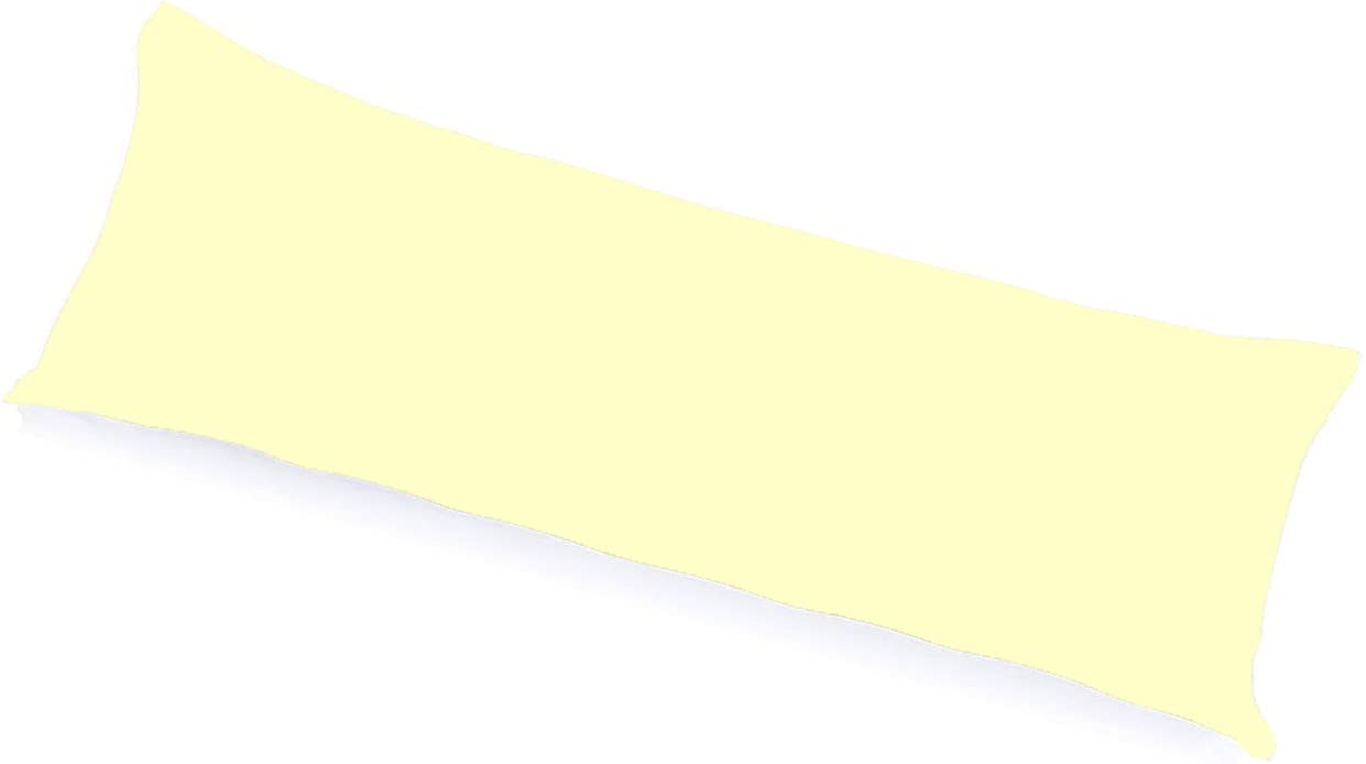 100%Polycotton Bolster Pillowcase Antiallergenic Back Neck Maternity Support Pillowcase Cover Only King Size 5ft (152 cm x 50 cm) (60"x19") (Lemon)