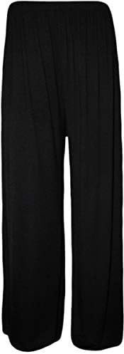 NAZ FashionWomens Ladies Plain Plazzo Trouser Lounge Flared Wide Leg Pants