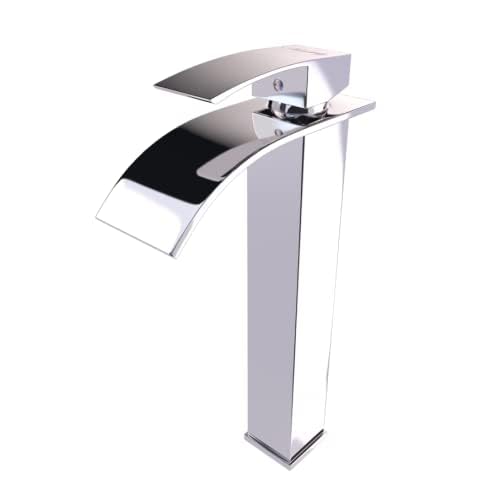 Kadelg High Bathroom Basin Tap, Modern Bathroom Basin Mixer, Hot and Cold Water Undersink Tap, Comes with 3/8 Inch Hose 60 cm Long