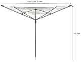 Addis 50m 4 Arm Rotary Washing Line Grey with Ground Spike & Height Tension view 5