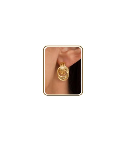 Gacimy Chunky Gold Knot Earrings for Women, Statement Drop Dangle Earrings at Amazon