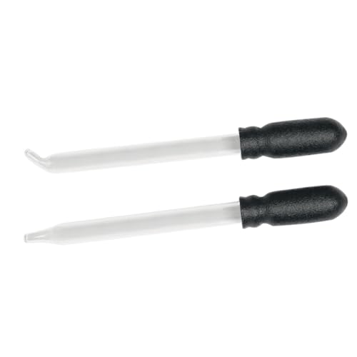 EZY DOSE Flents Straight & Bent Tip Medicine Droppers Bottle, Transparent and Black, 2 Count