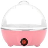110V Rapid Egg Cooker for Hard Boiled Eggs with 7-Egg Capacity, BPA Free, Automatic Shut-Off &amp; Boil-Dry Protection, Stainless Steel Heating Plate and Measuring Cup Included (Pink)