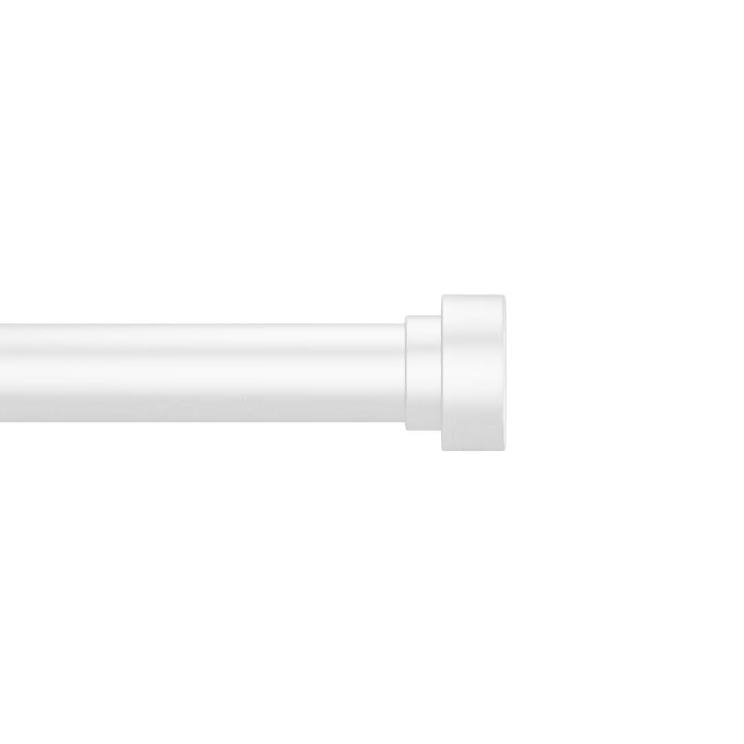 Photo 1 of Joydeco White Curtain Rods for Windows - Adjustable Curtain Rods for Windows 32 to 88 inch, 1 inch Diameter Heavy Duty Decorative Window Single Rod with Aluminium Finials