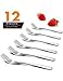 Dinner Forks, Elegant Life 12-Piece Japan Stainless Steel Forks Set Mirror Polished Modern Flatware Cutlery Forks Multipurpose Use for Kitchen,Restaurant- 8 inch
