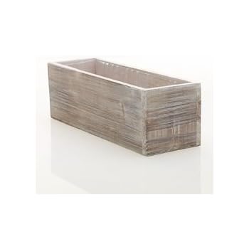 Amazon.com: Rustic Whitewash Wood Planter Box with Plastic 