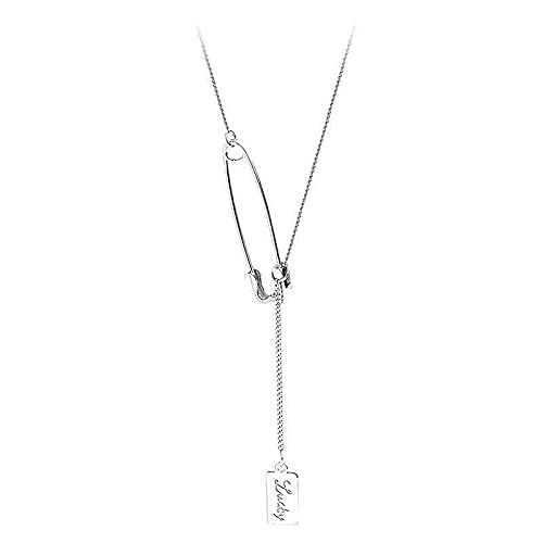 GEMLANTO Sterling Silver Paper Clip Necklace for Women 16+2 inches