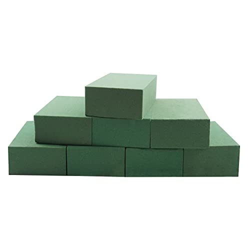 Prashent 8Pcs Floral Foam Blocks,Green Wet Dry Flower Foam Plant Foam for Fresh & Artificial Flower Arrangements DIY Craft 5.5”L X 3.1”W X 1.7”H