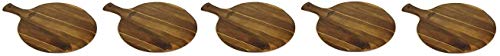 Mountain Woods PPAL Gourmet Acacia Hardwood Pizza Peel/Cutting Board/Serving Tray, Large, 21.25 x 16 x 0.625 (5-(Pack))