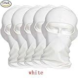 CxYuan 5pcs 1 Package Black 2018 Balaclava 1-Pack Face Mask Motorcycle Helmets Liner Ski Gear Neck Gaiter Ski Mask Accessories (Extra Warm) (white)