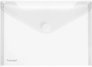 FolderSys Document Folder with Velcro Closure Tab A5 Landscape Polypropylene Pack of 10 Matt Effect Clear