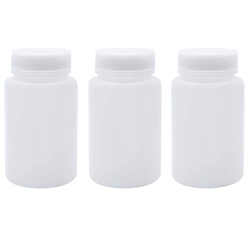 Sscon 3pcs 250ml Plastic Wide Mouth Laboratory Reagent Bottle Sample Sealing Bottle