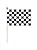 Checkered Black & White Large 12 X 18 Inch Racing Stick Flag Banner on a 2 Foot Wooden Stick .. Great Quality Polyester ... New