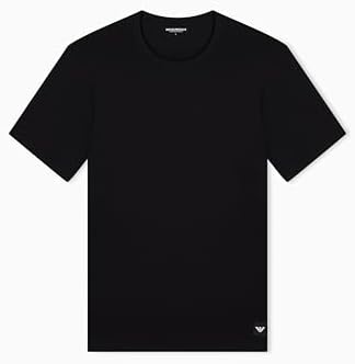 Men's Essential LOGOLABEL 2-Pack Crew Neck T-Shirt Black L