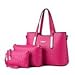 Women Pu Leather Weave Handbag Purse Bag Set 3 Pieces Tote Bag Set Shoulder Bags Big Capacity SILI