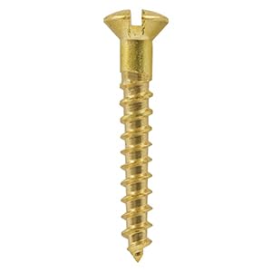 3.5x25 (6x1) brass raised slotted head screw (Pack of 20, 50, 100) (50)