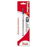 Pentel BFL5BPAK6 Universal Refill for Roller Ball Pens, Fine, Black, Office Central