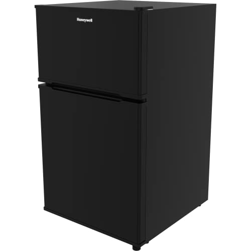 Honeywell 3.1 Cu Ft Mini Fridge with Freezer, Double Door, Low noise, Compact Refrigerator for