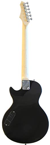 Full Size Black Electric Guitar with Amp, Case and Accessories Pack Beginner Starter Package Right Handed