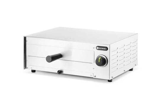 HENDI Horno profesional para pizzas, horno eléctrico, para pizzas hasta diámetro 30cm, 230V, 1300W, 480x420x(H)195mm, acero inoxidable