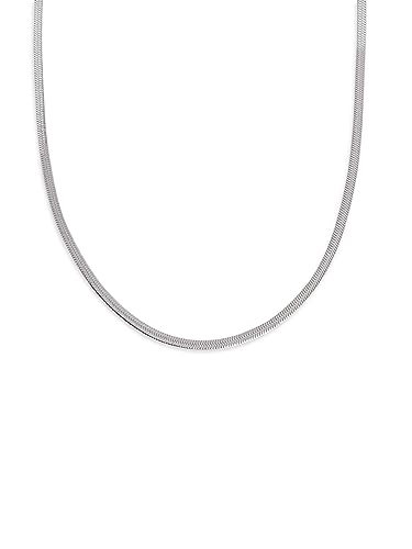- Collar Lisse S. Ligero en Acero inoxidable. Cadena Plana de Talla Única 40 cm con Alargador de 5 cm. Joyas para Mujer