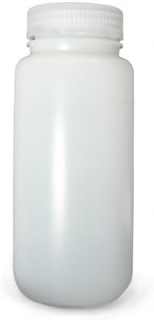 Qorpak PLA-03170 Natural HDPE Wide Mouth Lab Style Bottle with Natural Polypropylene Linerless Cap, 2oz Capacity, 28mm Stopper (Case of 72)