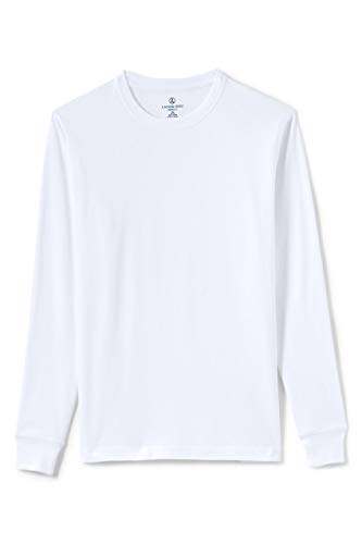 Lands' End Men's Super-T Long Sleeve T-Shirt X-Large White - Thumbnail 4
