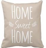 Pillow Sham for Bed Home Sweet Home Typography Pillow Case Throw Cushion Cover 45 x 45 cm