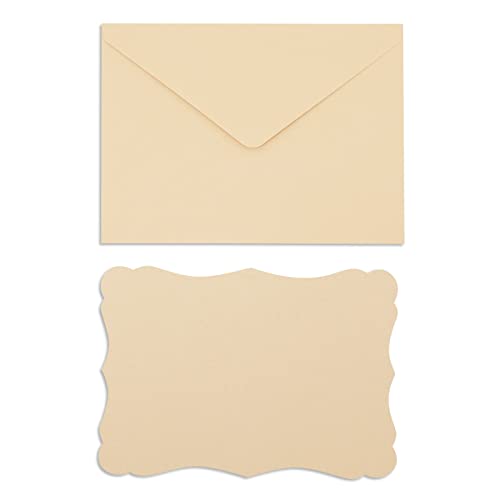 50 Pack Blank Invitations with Envelopes, Printable Kraft Cardstock